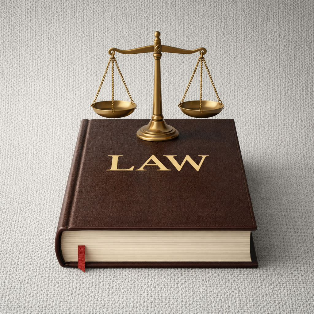 A precisely arranged flat lay of three distinct intellectual property documents lies on a neutral grey fabric surface: a patent certificate with a faint watermark and technical drawing; a trademark registration with a stylized logo; and a design registration featuring a minimalist product silhouette. Each document has crisp typography and embossed seals. Between them rests a slim, brushed-steel magnifying glass and a graphite mechanical pencil. Overhead, soft studio lighting evenly illuminates the scene, bringing out textures in the paper and metal while casting delicate, short shadows. The composition is symmetrical, shot directly from above with sharp focus across the frame. The mood is orderly and authoritative, photographic and minimalist, ideal for visualizing the breadth of IP services: patents, trademarks, and designs.